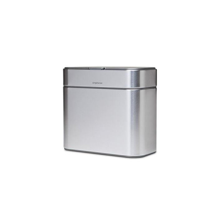 simplehuman Compost Caddy Silver rectangular object with a brand logo