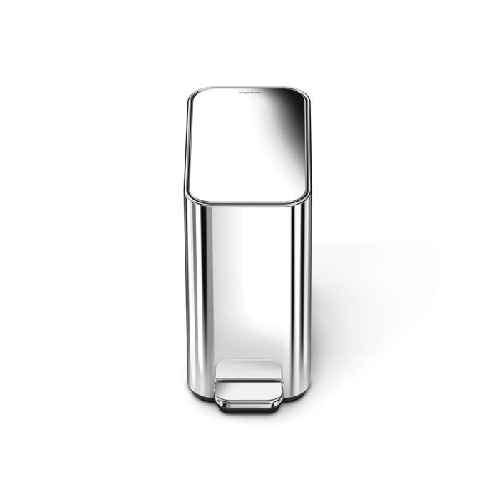Silver rectangular vase on a white background