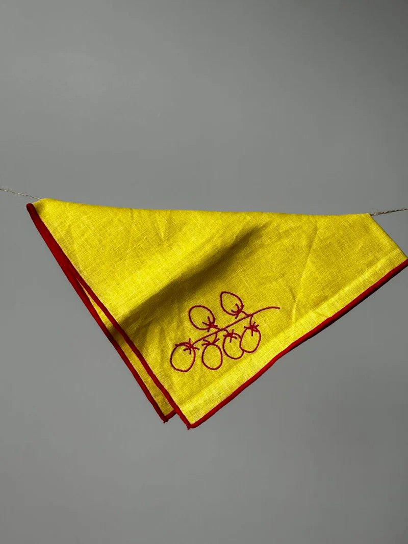 Linen Embroidered Napkin – Tomato