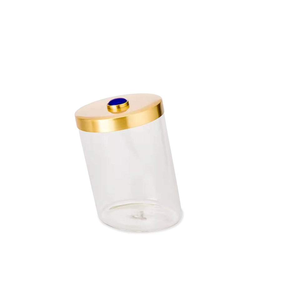 Slanted Blue Stone Candy Jar