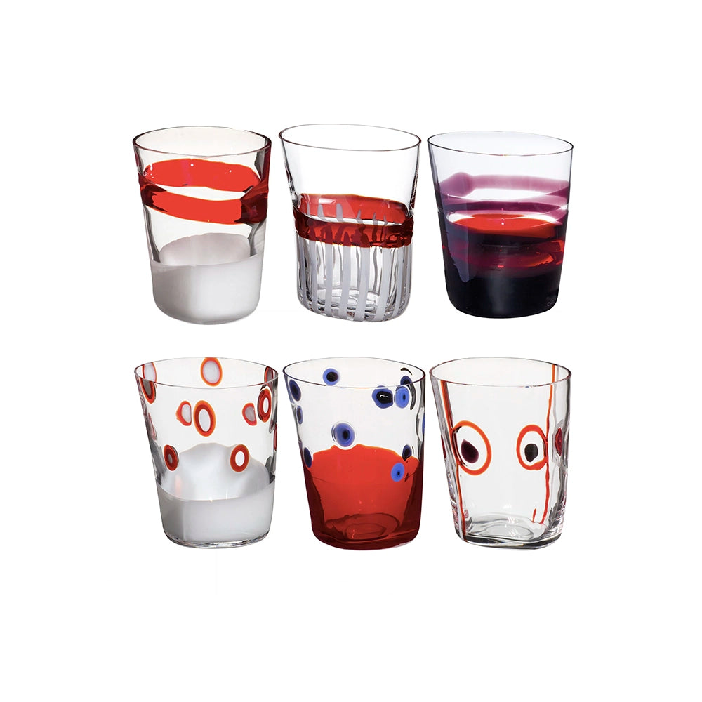 Set of 6 Red Glasses