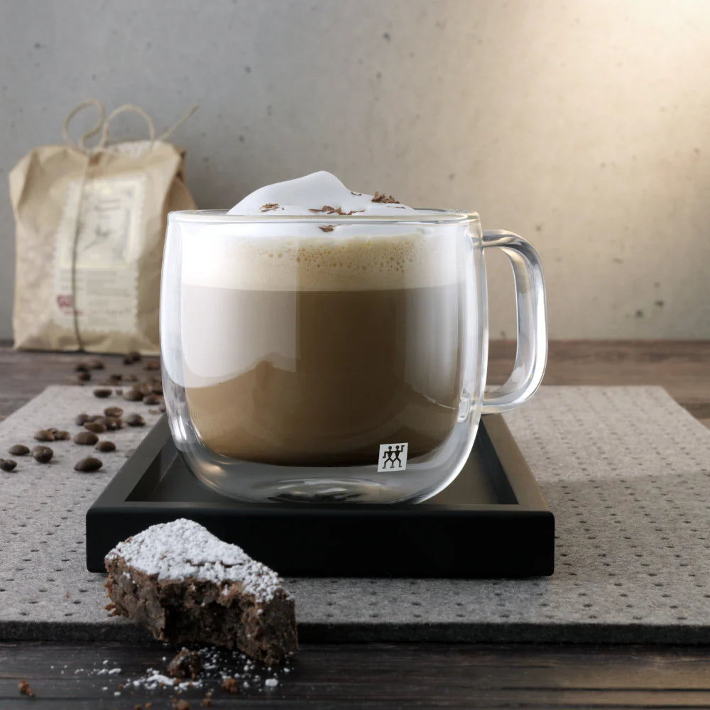 Double Wall Cappuccino Mugs 450ml, Set of 2