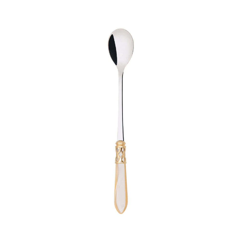 Bugatti Aladdin Gold Plated Ring Long Drink Spoons Ivory, Set of 6