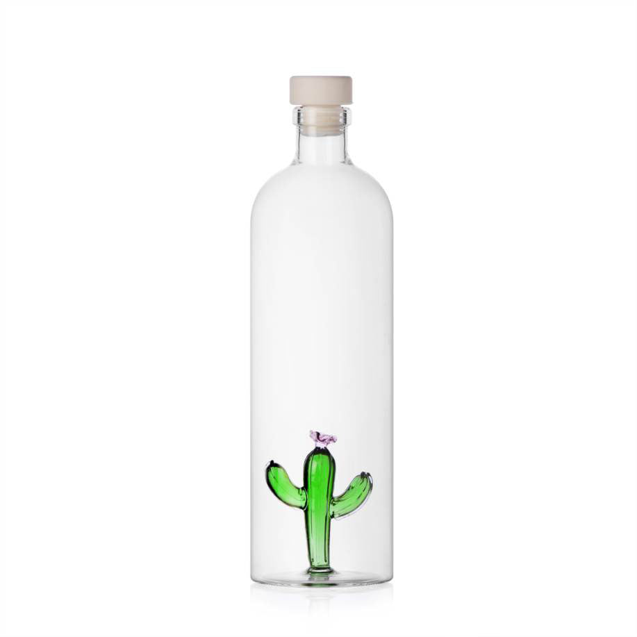 Bottle with green Cactus