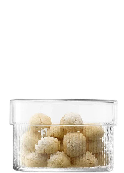 Wicker Container & Lid Ø19cm/H12.5cm Clear
