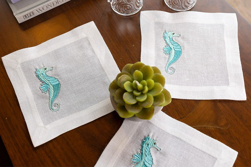 Cavallo Linen Coasters Set of 4