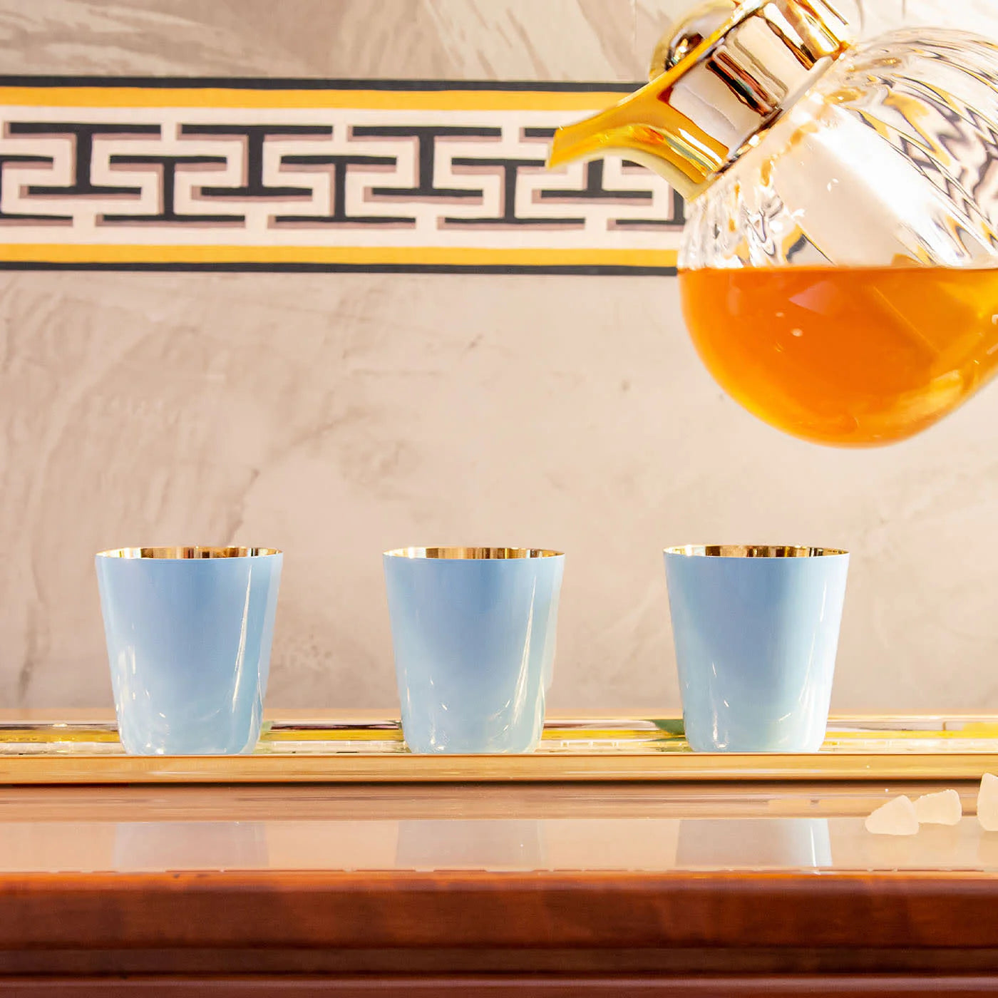 Arquo 2 Azure & Gold Tumbler Glass