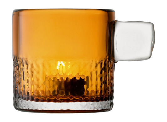 Handle Tealight Holder H9cm Olive Amber