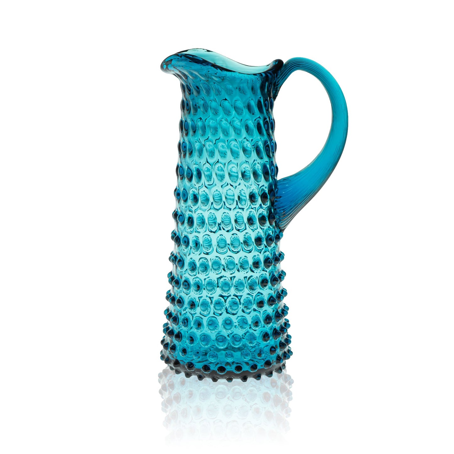 Aquamarine Hobnail Jug Tall