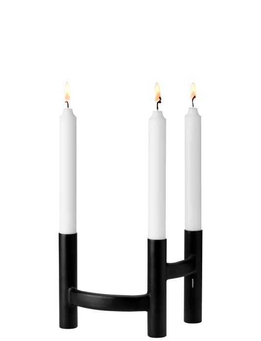 Ora three-branch Candleholder - Black