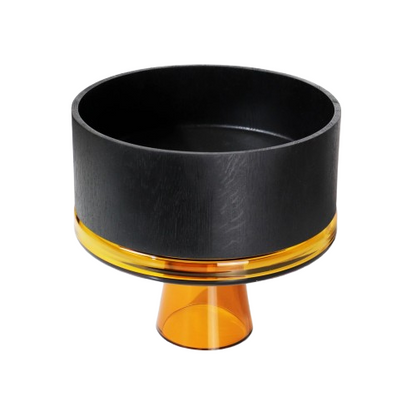 Wooden Bowl & Glass Stand L