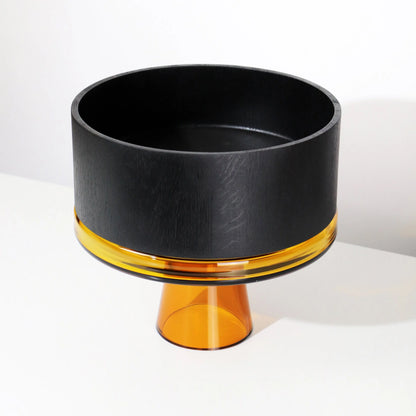 Wooden Bowl & Glass Stand L
