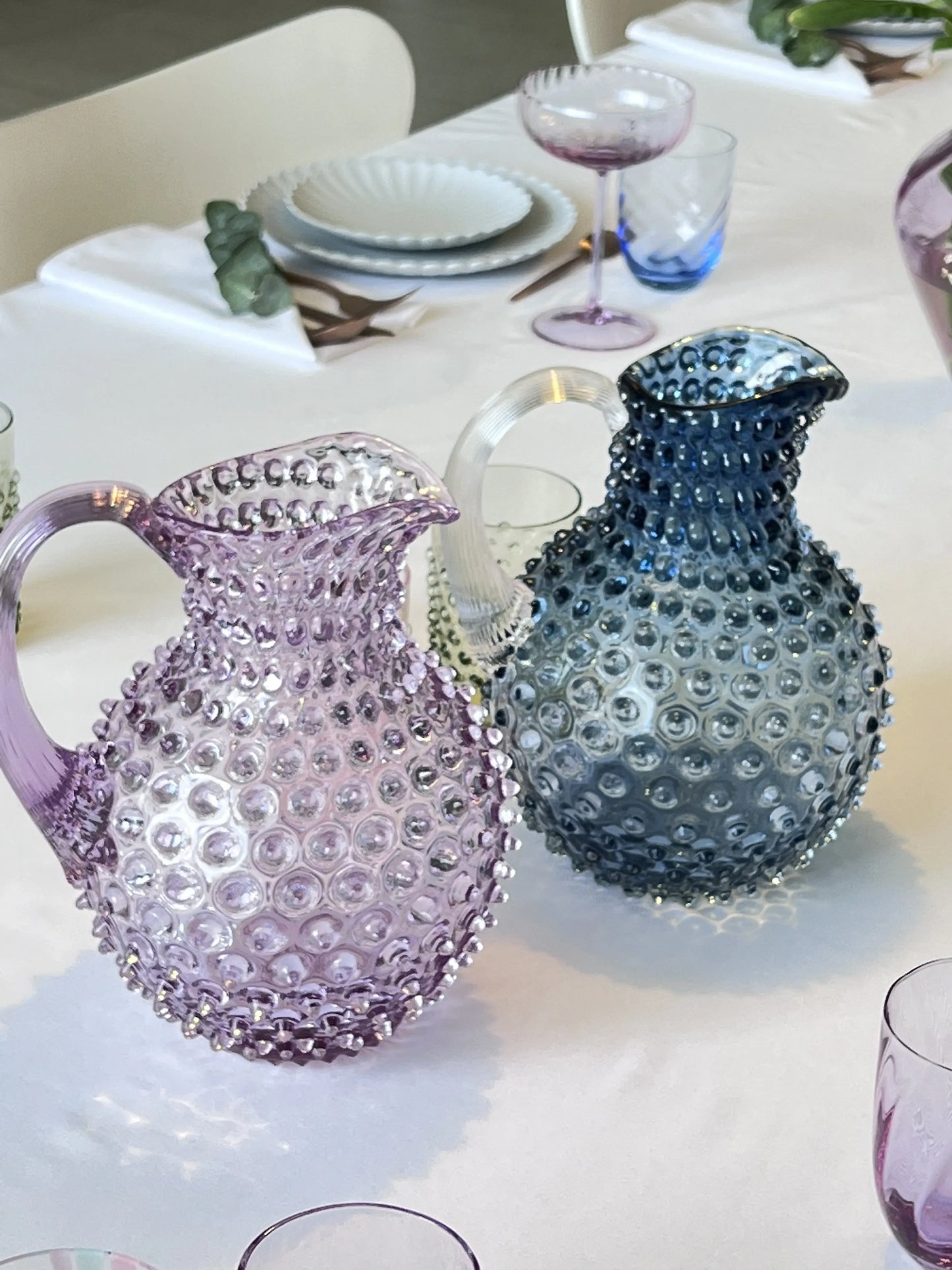 Paris Hobnail Jug 2L Blue Smoke