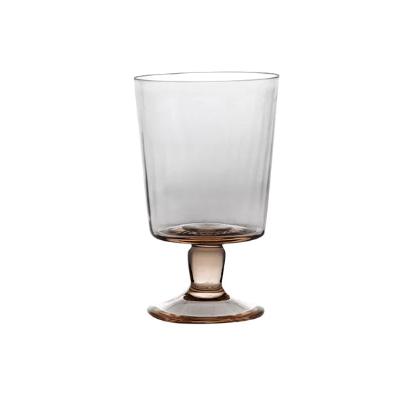 Set of 6 Plissé Rose Quartz Stem Glasses