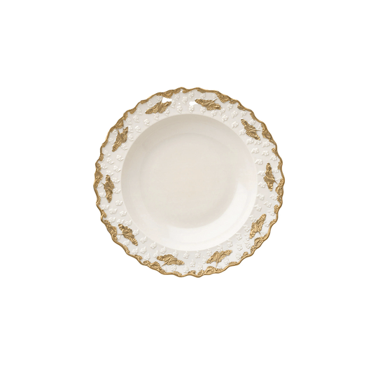 Lucia Set of 2 White & Gold Soup Plates