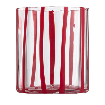 Cyrcus Striped  Murano Glass Tumbler Glass