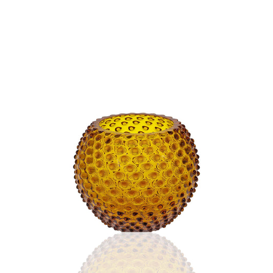 Hobnail Globe Vase 18 cm Amber