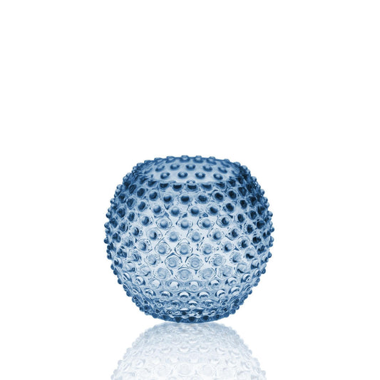 Hobnail Globe Vase 18 cm Blue Smoke