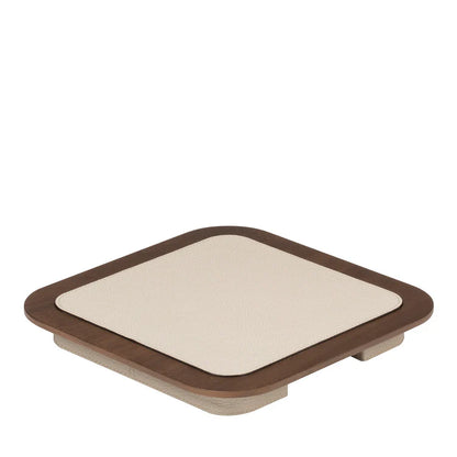 Lloyd Square Tray N. 2 in Beige and Walnut