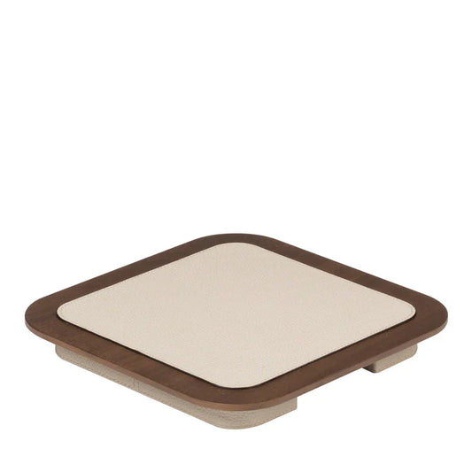 Lloyd Square Tray N. 2 in Beige and Walnut