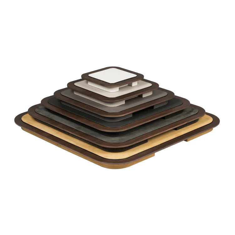 Lloyd Square Tray N. 2 in Beige and Walnut
