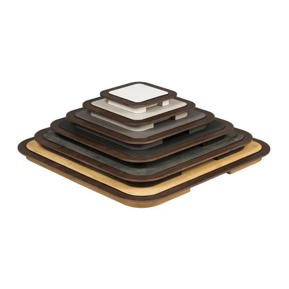 Lloyd Square Tray N. 2 in Beige and Walnut
