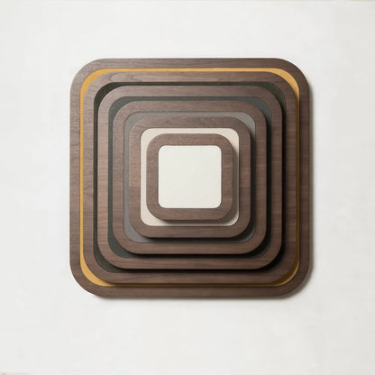 Lloyd Square Tray N. 2 in Beige and Walnut