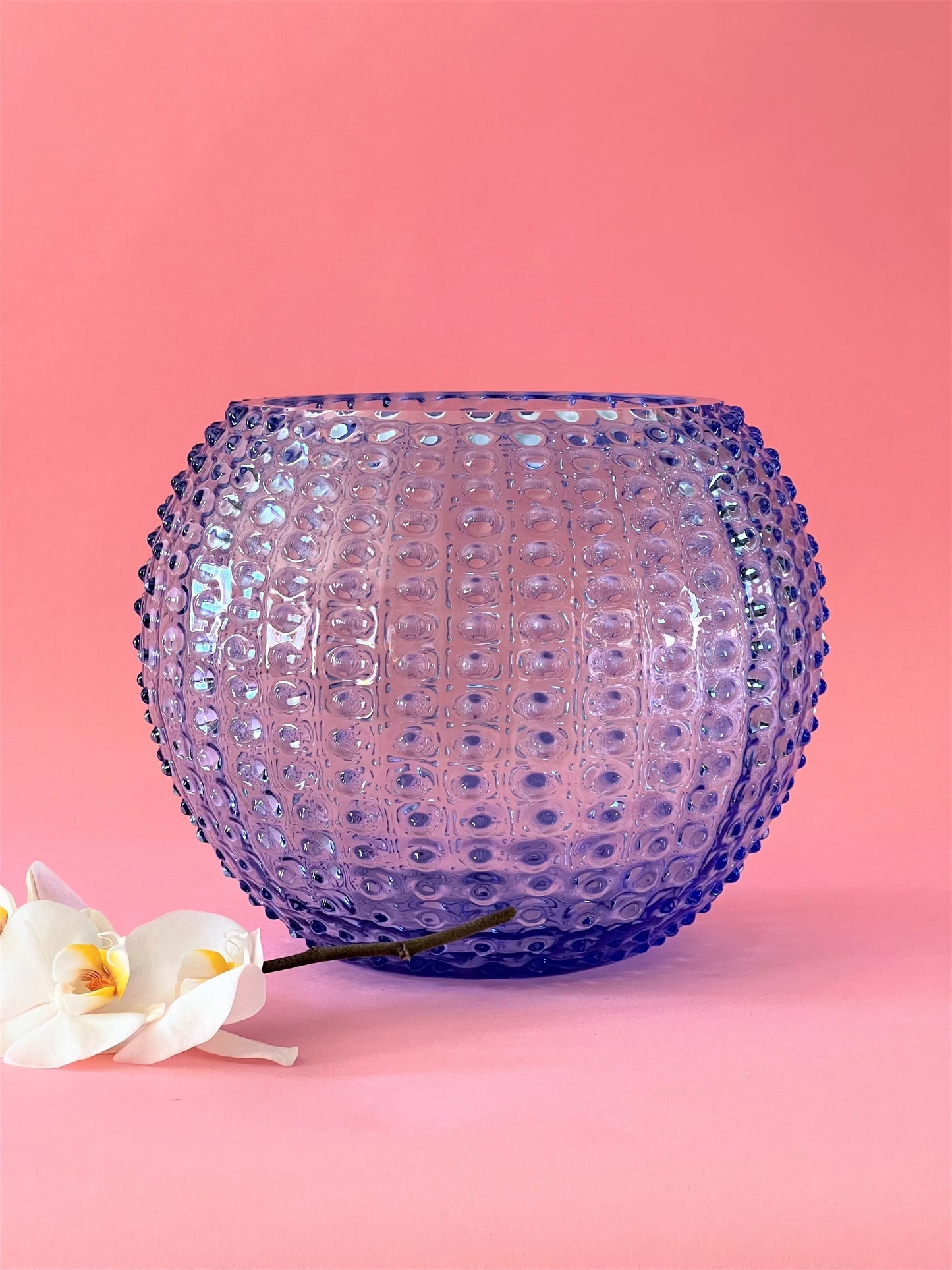 Hobnail Globe Vase 24 cm Light Blue