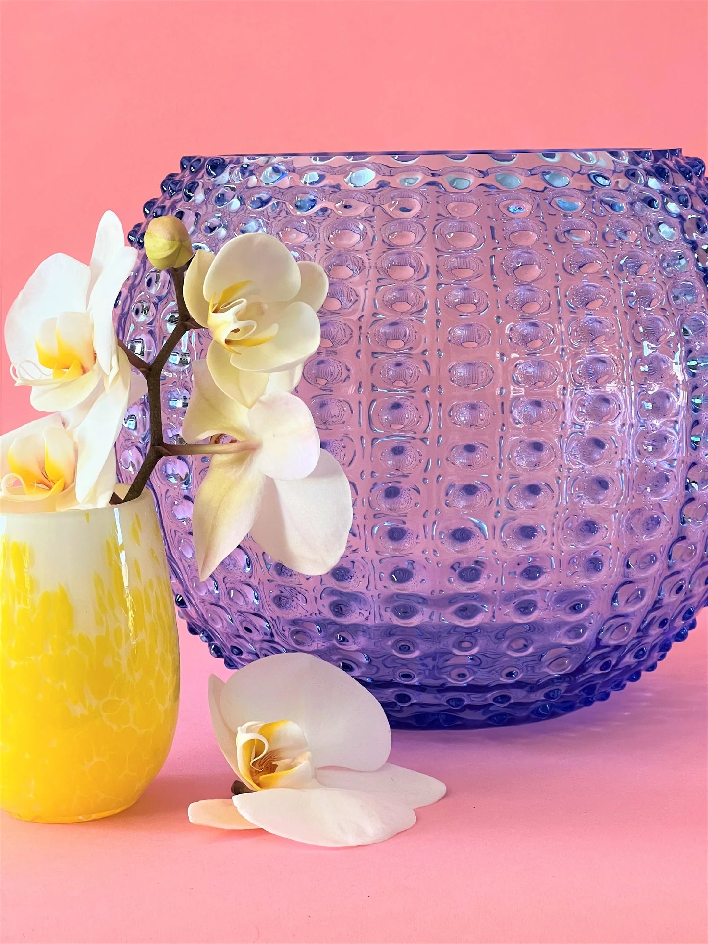 Hobnail Globe Vase 24 cm Light Blue