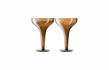 Epoque Champagne Saucer 150ml Amber/Lustre x 2