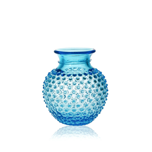 Azure Hobnail Collar Vase