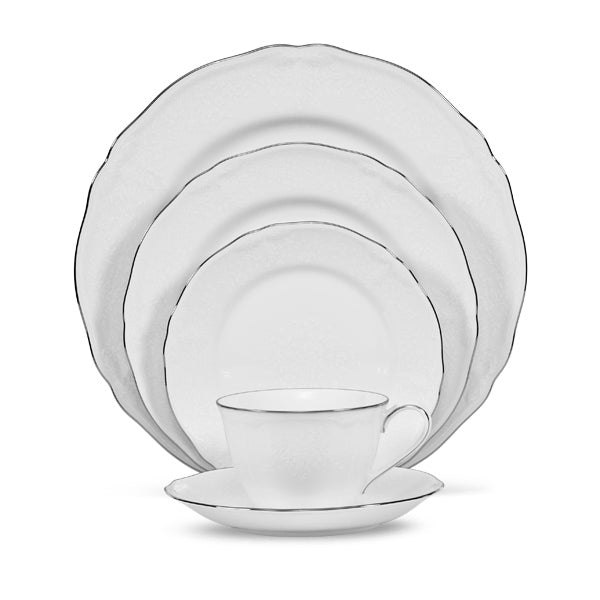 Noritake Princess Bouquet 67 Piece Dinner Set, Platinum