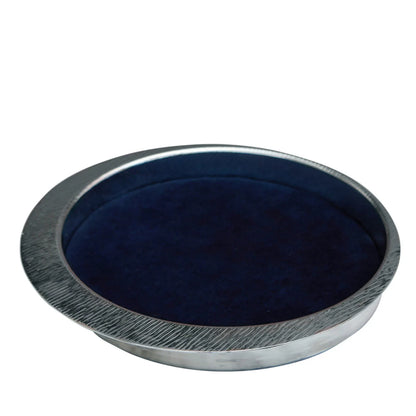 Firenze Round Silver and Blue Empty Pocket Tray