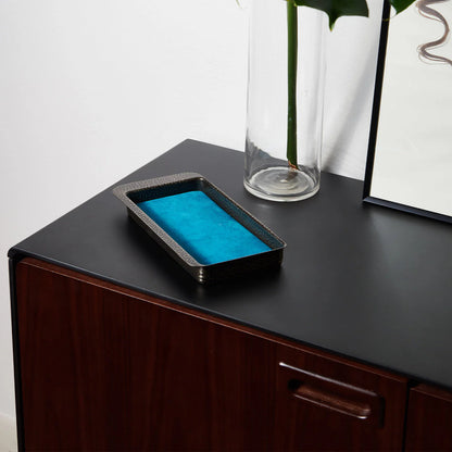 Firenze Rectangular Burnished and Light Blue Empty Pocket Tray