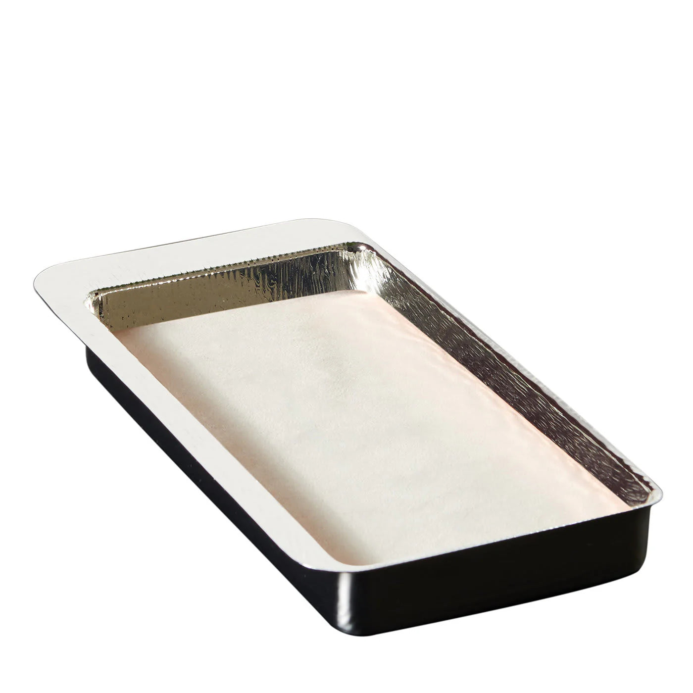 Firenze Rectangular Silver and Cream White Empty Pocket Tray