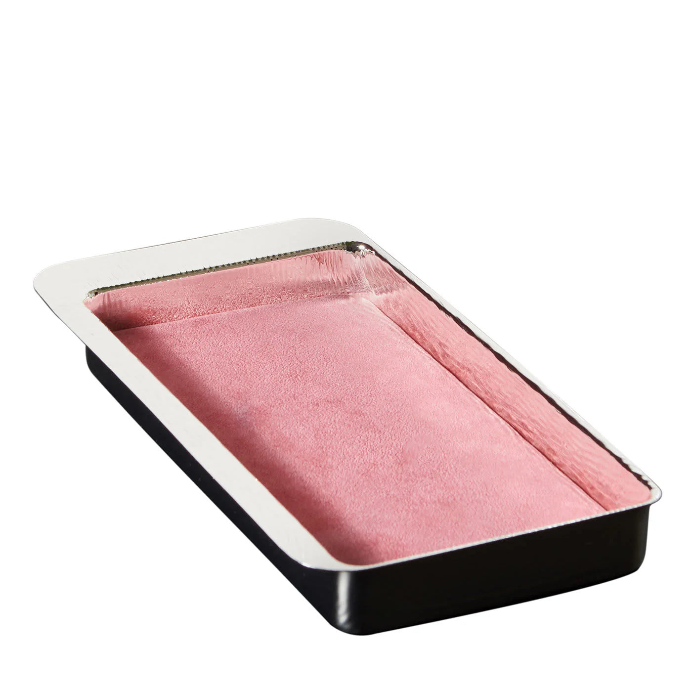 Firenze Rectangular Silver and Pink Empty Pocket Tray