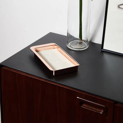 Firenze Rectangular Copper and Cream White Empty Pocket Tray