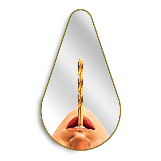 Mirror Gold Frame Pear Shape Drill