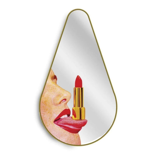 Mirror Gold Frame Pear Shape Tongue