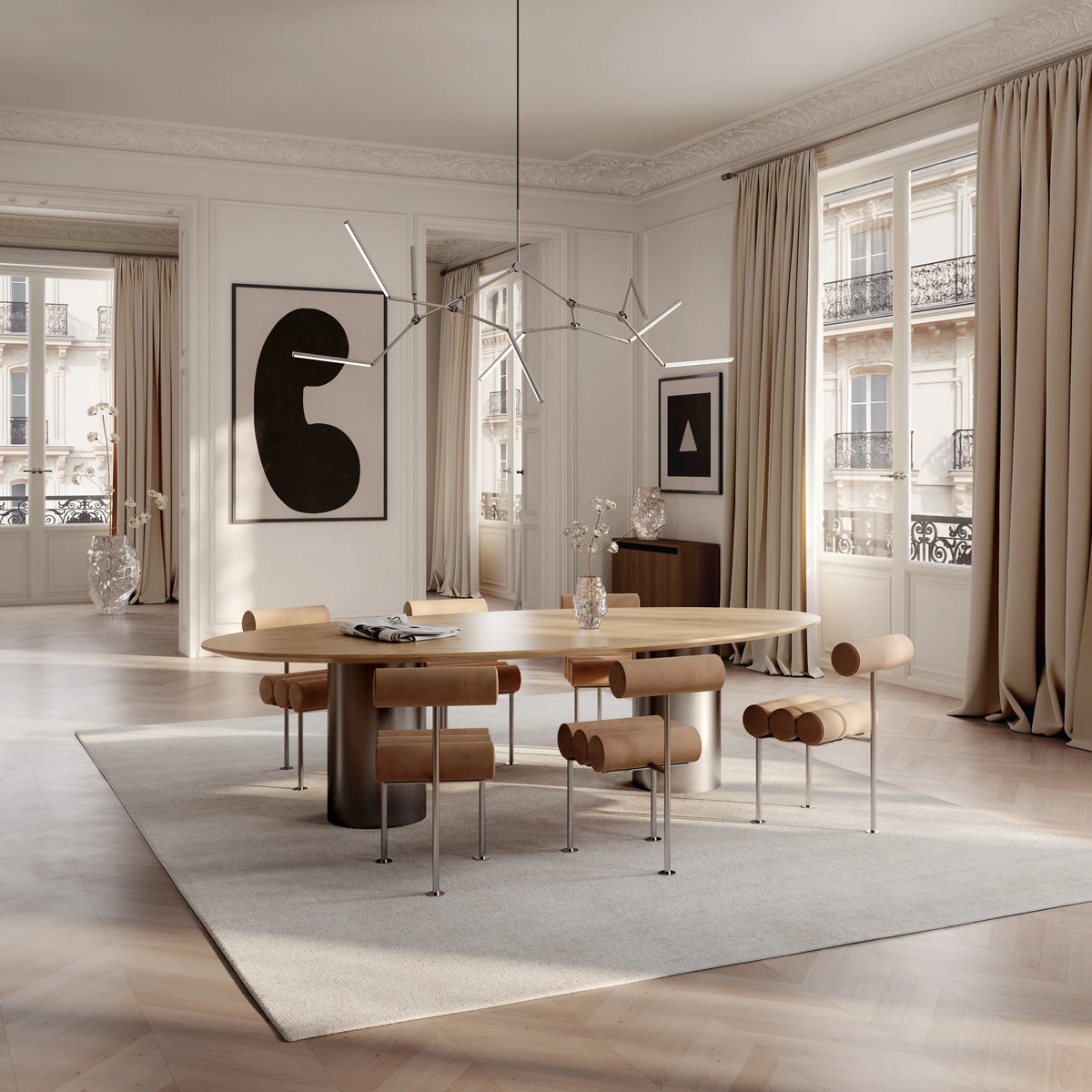 Stick Chandelier Chrome
