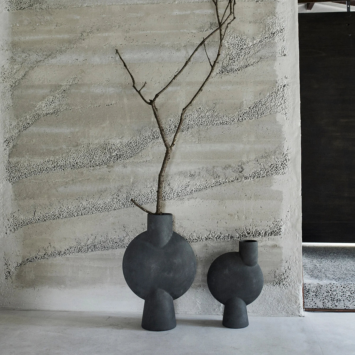 Sphere Vase Bubl Hexa Dark Grey