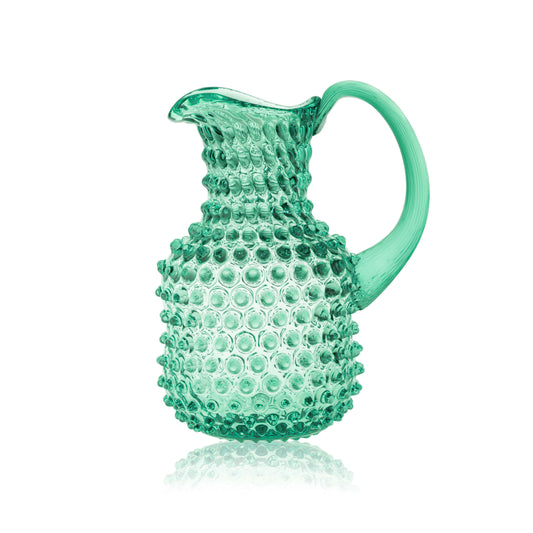 Beryl Hobnail Square Jug