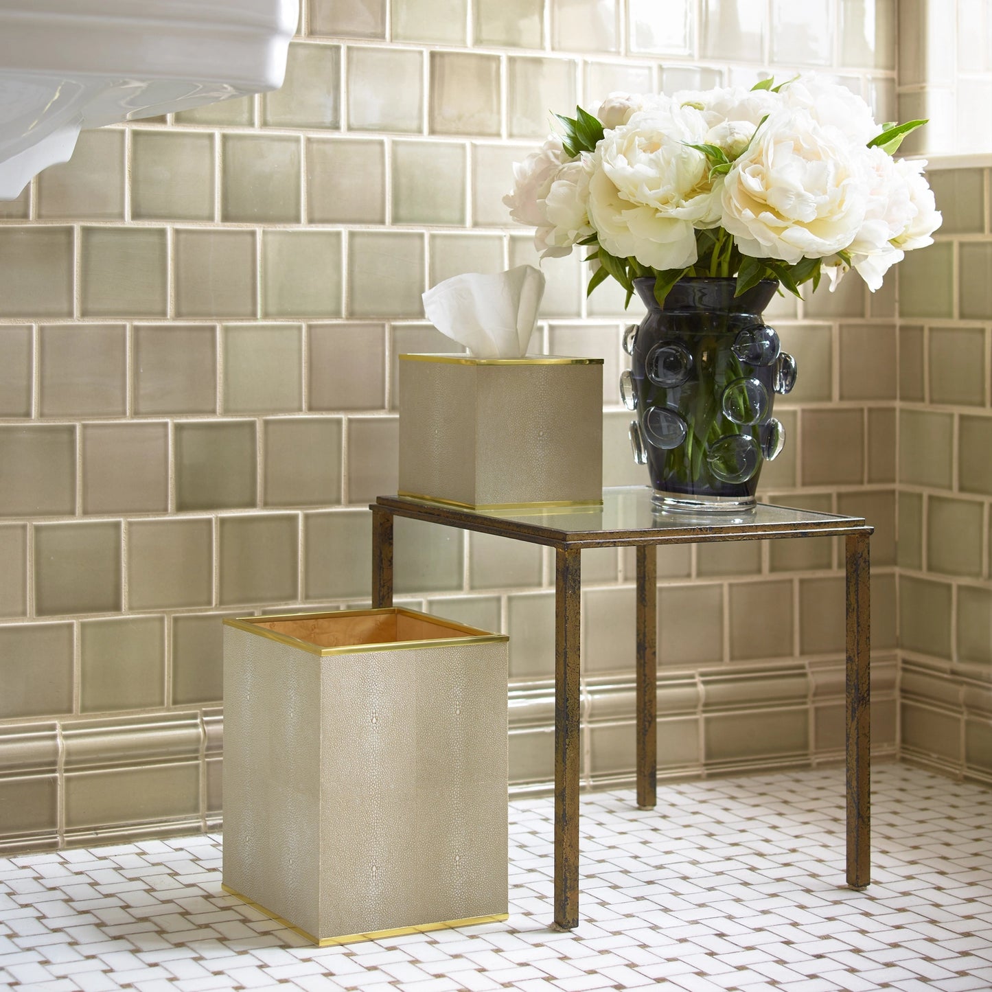 Classic Shagreen Wastebasket
