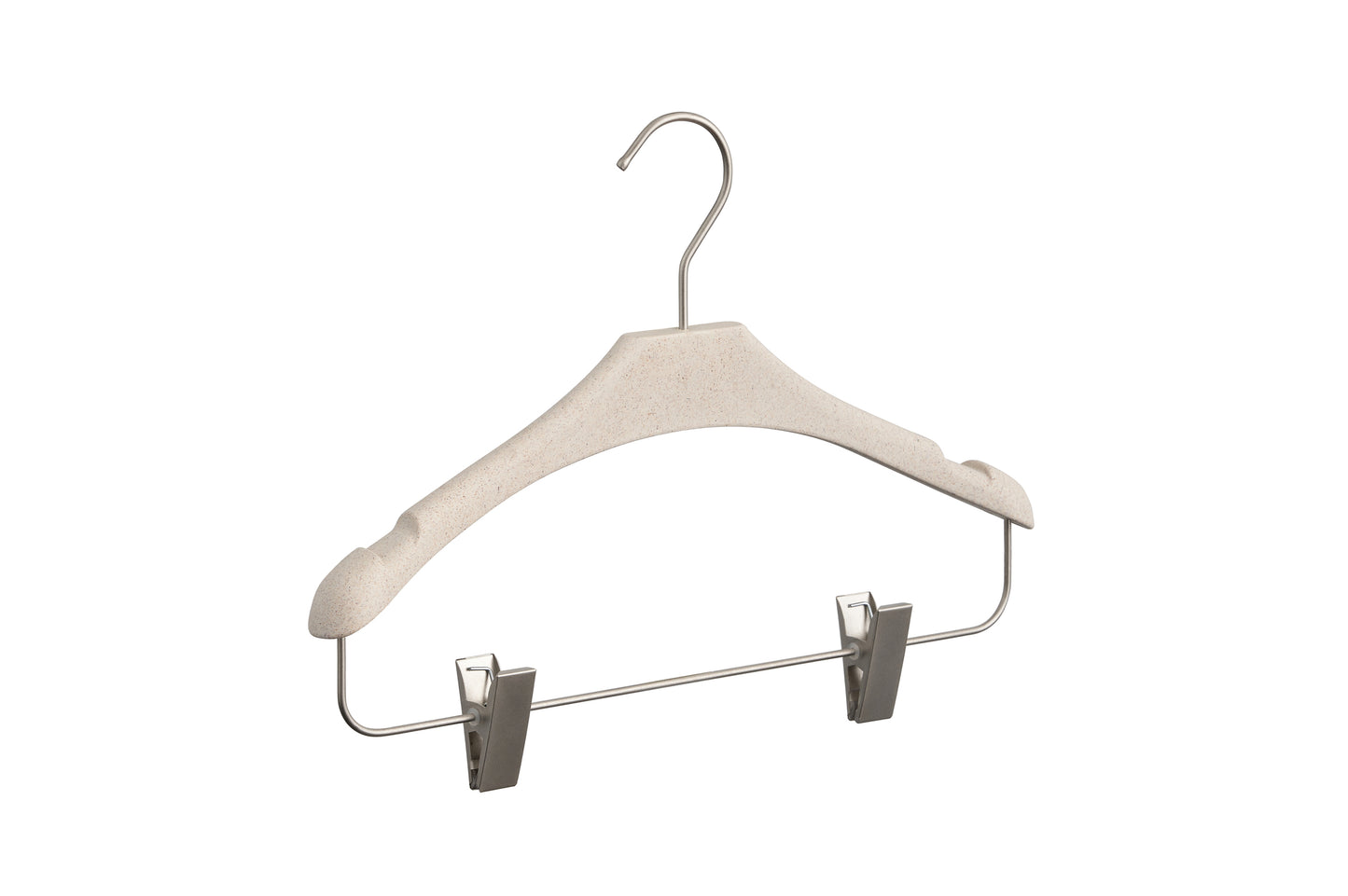 Kid's hanger with clips for skirts and trousers