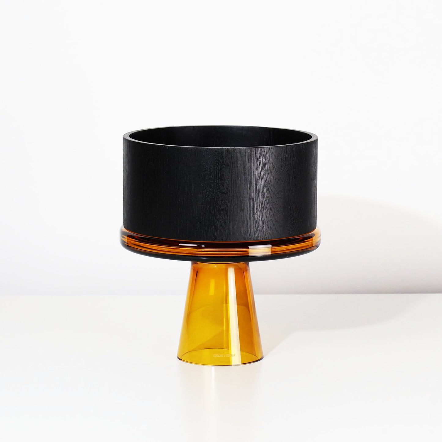 Wooden Bowl & Glass Stand M