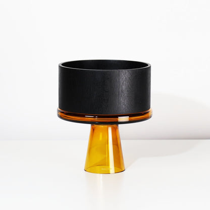 Wooden Bowl & Glass Stand M