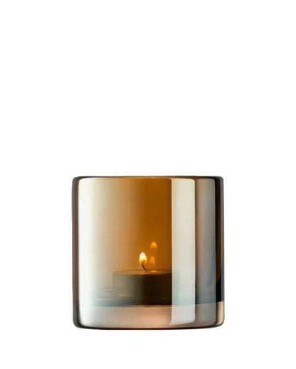 Epoque Tealight Holder H8.5cm Amber/Lustre