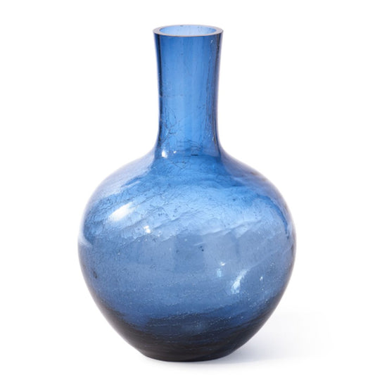 Crackled Glass Ball Body Vase - L