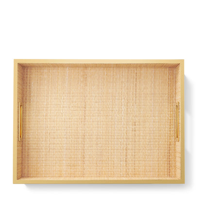 Colette Cane Brass Rim Tray