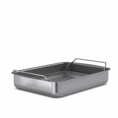 Professional roasting pan with rack 30x22 cm ceramic Slip-Let® coating